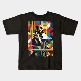 Art Deco Louie Armstrong Kids T-Shirt